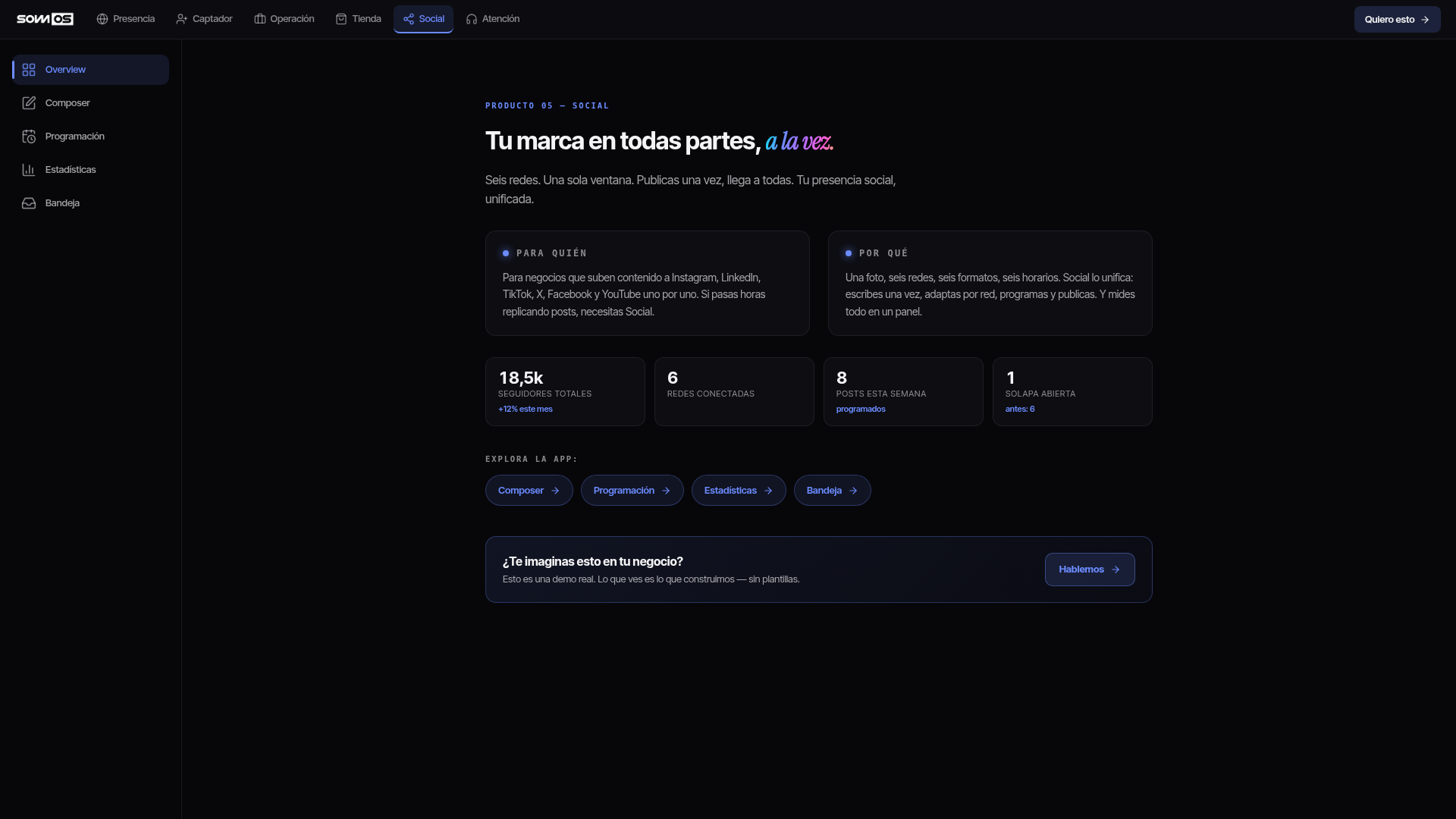 Social: seis redes, una sola ventana